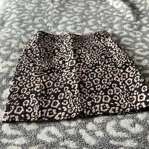 Loft Navy and Pink Animal Print Skirt